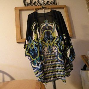 IMAN green & black Cardigan